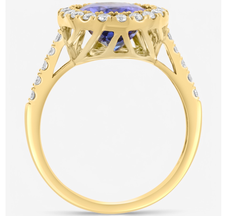Image 746553_ALTMORE2.jpg, Product 746-553 / Price $5,299.99, EFFY 14K Yellow Gold Oval Tanzanite & Diamond Halo Ring from Effy Jewellery on TSC.ca's Jewellery department