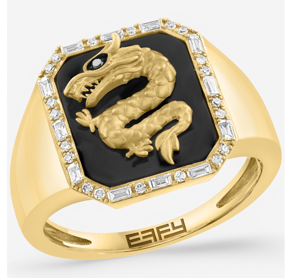 Image 746559.jpg, Product 746-559 / Price $3,599.99, EFFY 14K Yellow Gold Onyx, Black & White Diamond Ring from Effy Jewellery on TSC.ca's Jewellery department