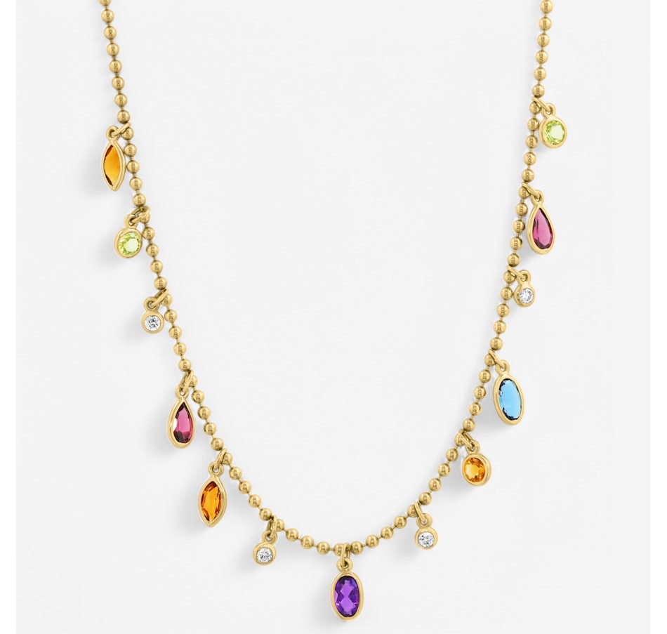 Image 746562.jpg, Product 746-562 / Price $2,249.99, EFFY 14K Yellow Gold Multi Gemstone & Diamond Station Necklace from Effy Jewellery on TSC.ca's Jewellery department