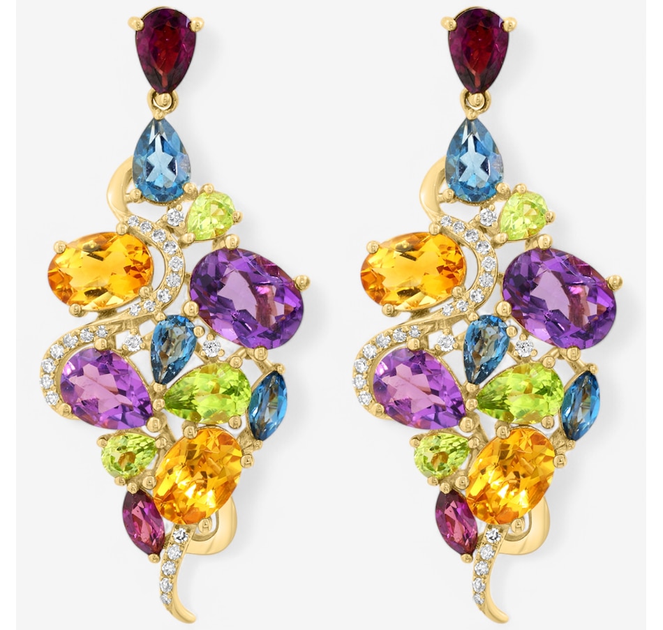 Image 746564.jpg, Product 746-564 / Price $3,599.99, EFFY 14K Yellow Gold Multi Gemstone & Diamond Drop Earrings from Effy Jewellery on TSC.ca's Jewellery department