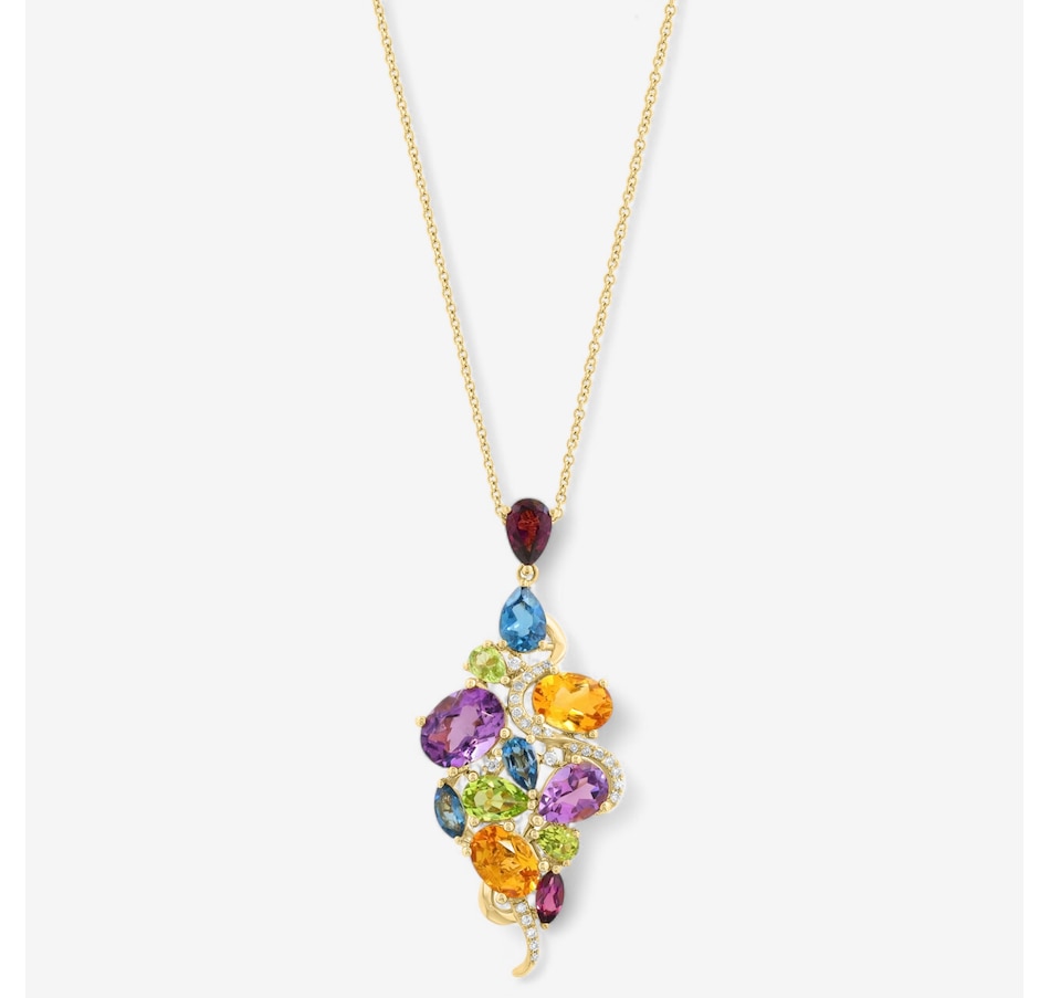 Image 746565.jpg, Product 746-565 / Price $2,499.99, EFFY 14K Yellow Gold Multi Gemstone & Diamond Drop Pendant with Chain from Effy Jewellery on TSC.ca's Jewellery department