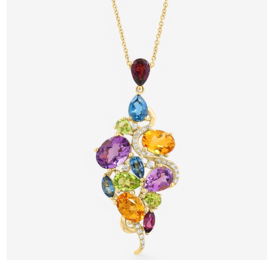 Image 746565_ALTMORE1.jpg, Product 746-565 / Price $2,499.99, EFFY 14K Yellow Gold Multi Gemstone & Diamond Drop Pendant with Chain from Effy Jewellery on TSC.ca's Jewellery department