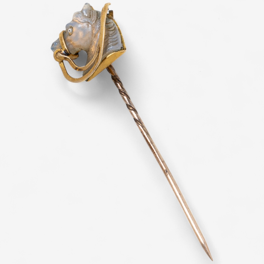 Image 746578.jpg, Product 746-578 / Price $795.00, Estate Originals 10K Yellow Gold Carved Rock Crystal Horse Head Stick Pin from Estate Originals on TSC.ca's Jewellery department