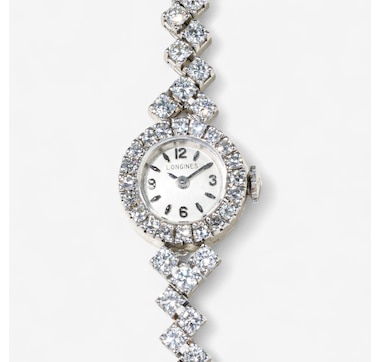 Estate Originals 18K White Gold Longines Watch with 5.07 Carats of Diamonds