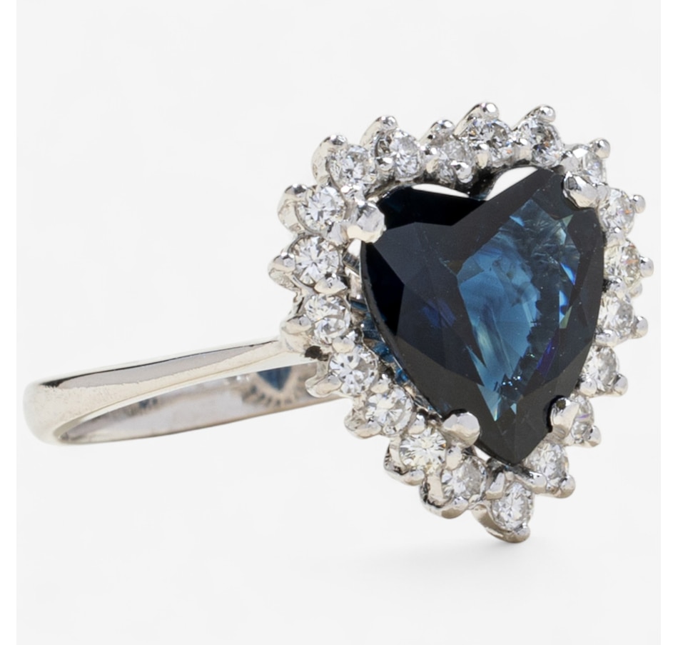 Image 746599_ALTMORE1.jpg, Product 746-599 / Price $2,995.00, Estate Originals 18K White Gold 2.5-Carat Heart-Shaped Sapphire and Diamond Halo Ring from Estate Originals on TSC.ca's Jewellery department