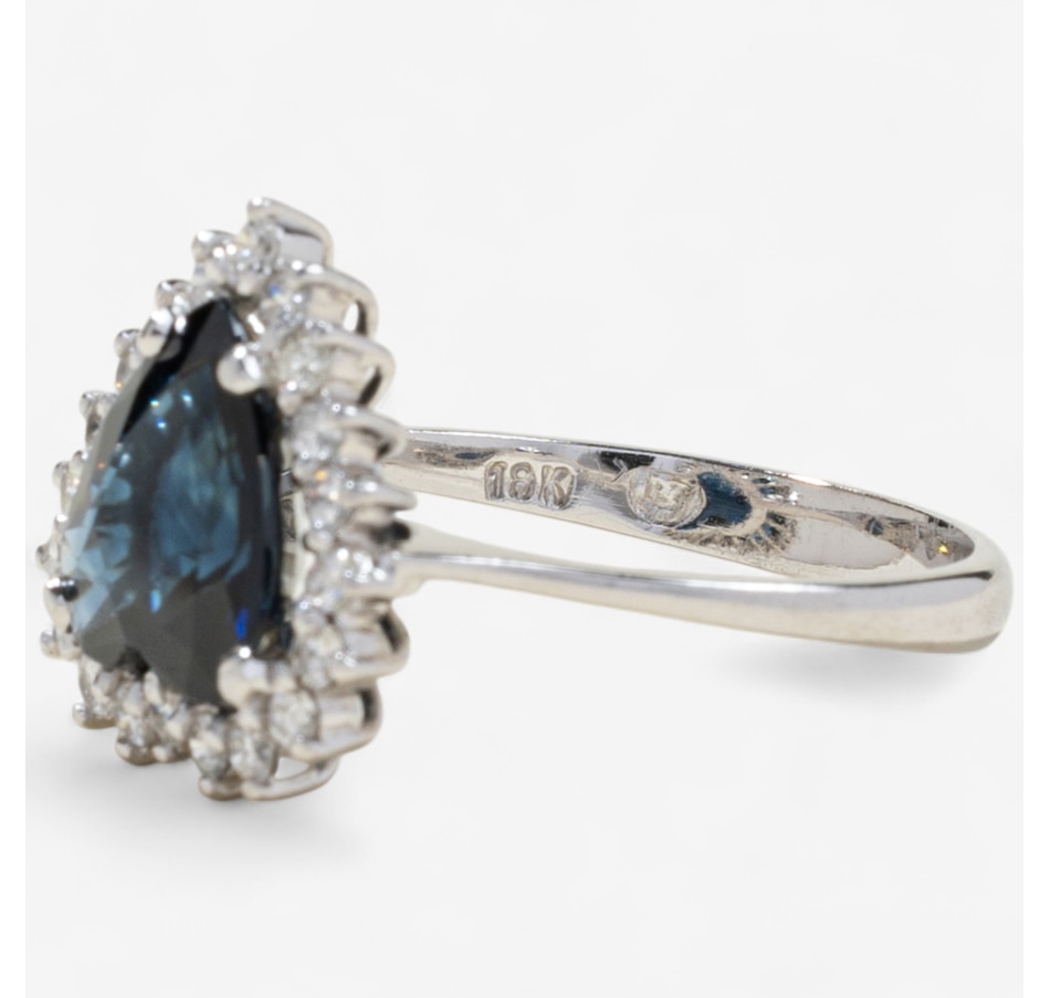 Image 746599_ALTMORE4.jpg, Product 746-599 / Price $2,995.00, Estate Originals 18K White Gold 2.5-Carat Heart-Shaped Sapphire and Diamond Halo Ring from Estate Originals on TSC.ca's Jewellery department