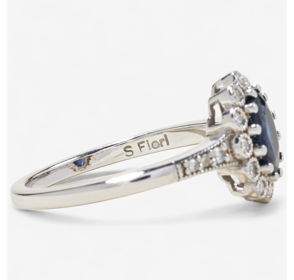 Image 746603_ALTMORE2.jpg, Product 746-603 / Price $1,695.00, Estate Originals 14K White Gold Sapphire and Diamond Halo Ring from Estate Originals on TSC.ca's Jewellery department