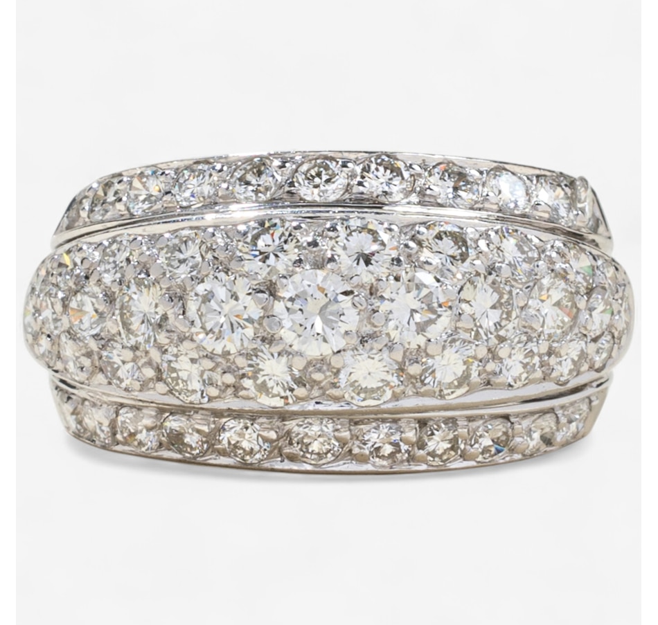 Image 746611.jpg, Product 746-611 / Price $5,695.00, Estate Originals Custom-Made Platinum Three-Row Dome Diamond-Set Dome Ring from Estate Originals on TSC.ca's Jewellery department