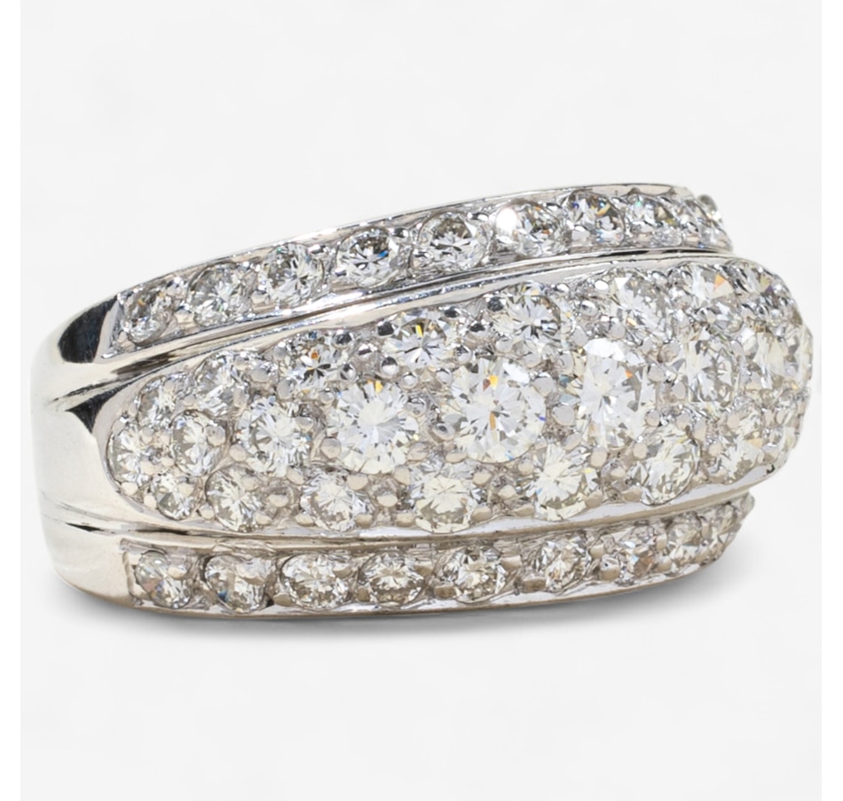 Image 746611_ALTMORE1.jpg, Product 746-611 / Price $5,695.00, Estate Originals Custom-Made Platinum Three-Row Dome Diamond-Set Dome Ring from Estate Originals on TSC.ca's Jewellery department