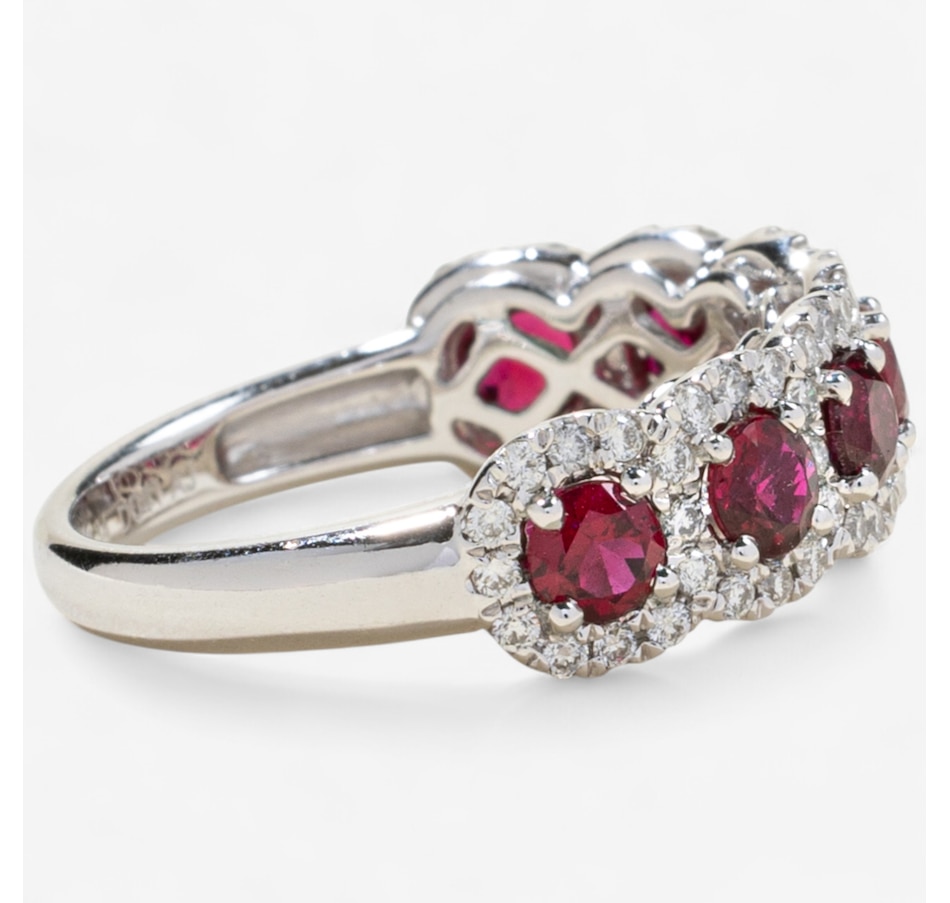 Image 746612_ALTMORE2.jpg, Product 746-612 / Price $2,995.00, Estate Originals 14K White Gold Ruby and Diamond 7-Across Cluster Ring from Estate Originals on TSC.ca's Jewellery department