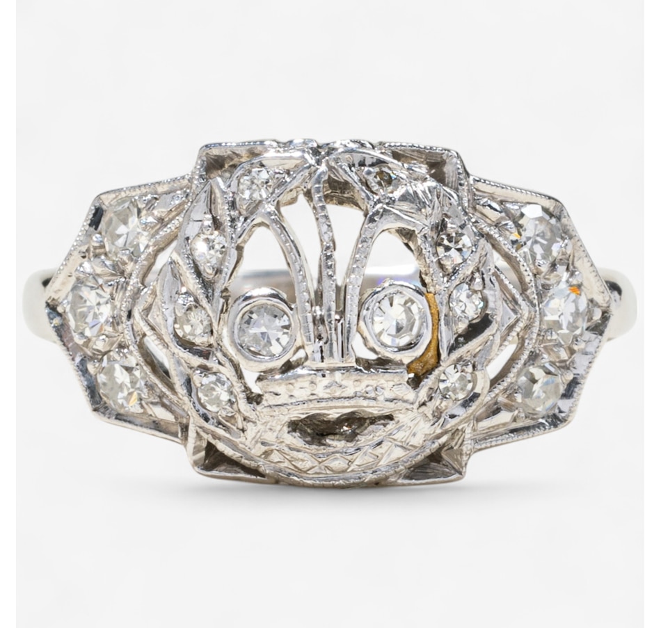 Image 746613.jpg, Product 746-613 / Price $1,495.00, Estate Originals 14K White Gold Geometrically Rendered Art-Deco Diamond Ring from Estate Originals on TSC.ca's Jewellery department