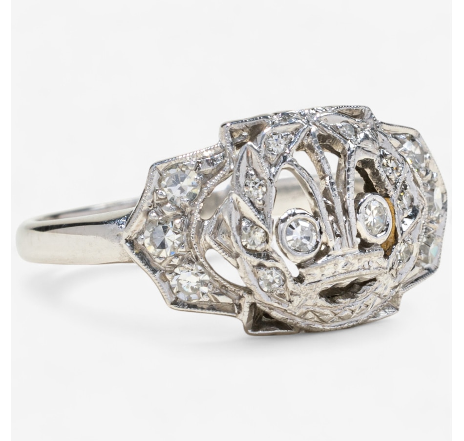 Image 746613_ALTMORE1.jpg, Product 746-613 / Price $1,495.00, Estate Originals 14K White Gold Geometrically Rendered Art-Deco Diamond Ring from Estate Originals on TSC.ca's Jewellery department