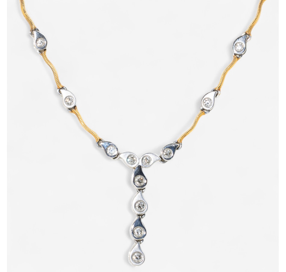 Image 746616.jpg, Product 746-616 / Price $4,695.00, Estate Originals 14K Yellow and White Gold Fancy "Y" Design Diamond Necklace from Estate Originals on TSC.ca's Jewellery department