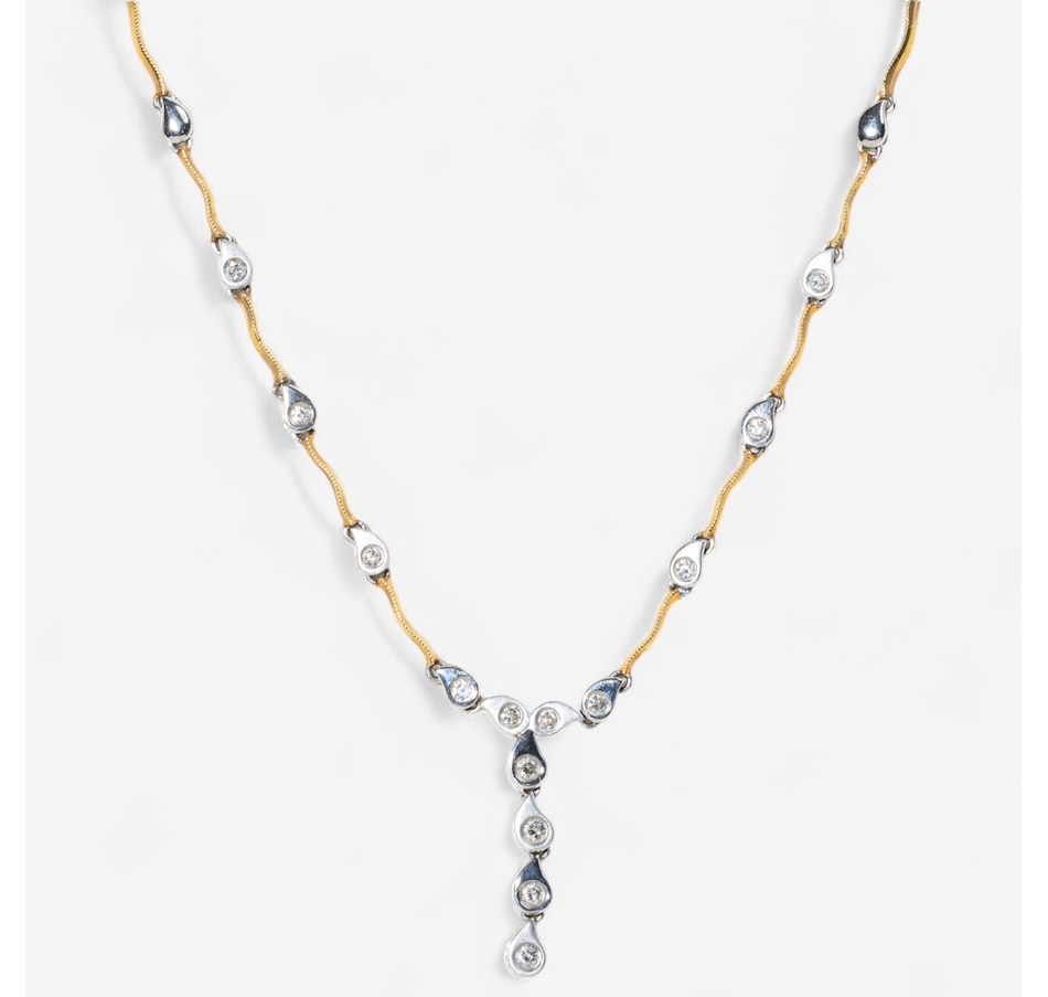 Image 746616_ALTMORE1.jpg, Product 746-616 / Price $4,695.00, Estate Originals 14K Yellow and White Gold Fancy "Y" Design Diamond Necklace from Estate Originals on TSC.ca's Jewellery department