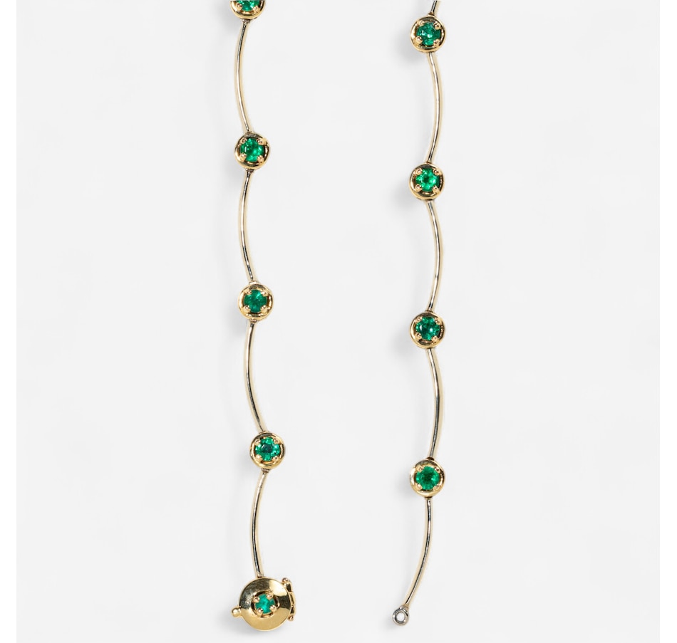 Image 746621_ALTMORE3.jpg, Product 746-621 / Price $16,995.00, Estate Originals Kaufmann de Suisse Handmade 18K White Gold Pear-Shaped Emerald and Diamond Wave Design Floral Necklace from Estate Originals on TSC.ca's Jewellery department