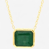 Gems En Vogue Palladium Silver Zambian Emerald Necklace