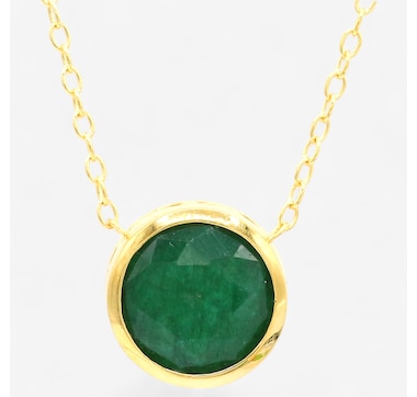 Product 746-625 / Price $199.99 , Gems En Vogue Palladium Silver Zambian Emerald Necklace