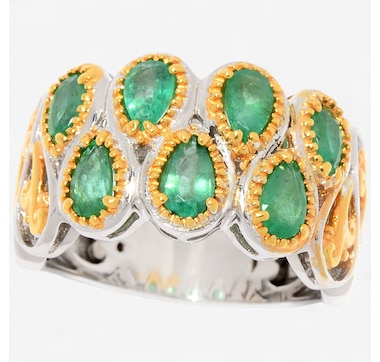 Product 746-633 / Price $299.99 , Gems En Vogue Palladium Silver Zambian Emerald Ring