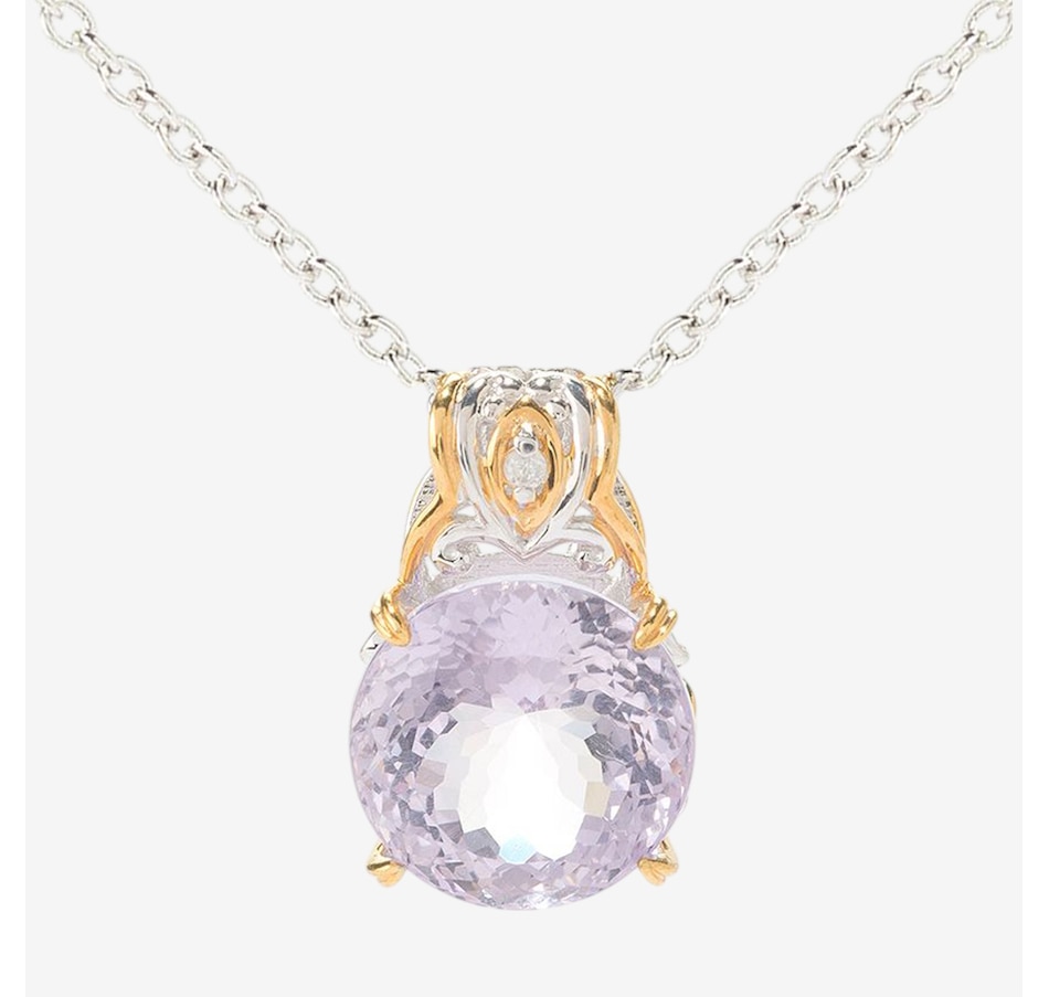Image 746640.jpg, Product 746-640 / Price $249.99, Gems En Vogue Palladium Silver Pink Amethyst & White Zircon Pendant With Chain from Gems En Vogue on TSC.ca's Jewellery department