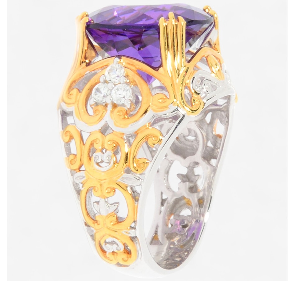 Image 746642_ALTMORE1.jpg, Product 746-642 / Price $529.99, Gems en Vogue Palladium Silver Ametista Do Sul Amethyst and White Zircon Ring from Gems En Vogue on TSC.ca's Jewellery department