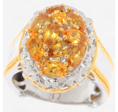 Product 746-644 / Price $149.99 , Gems En Vogue Palladium Silver Citrine Cluster Ring