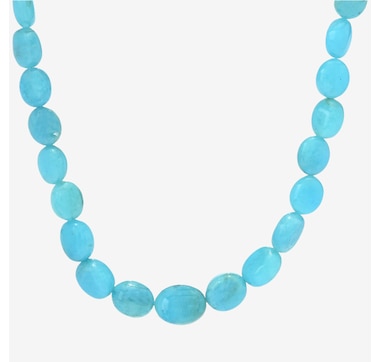 Product 746-645 / Price $199.99 , Gems En Vogue Palladium Silver Tumbled Bead Aquamarine Necklace