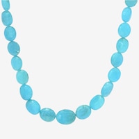 Gems En Vogue Palladium Silver Tumbled Bead Aquamarine Necklace