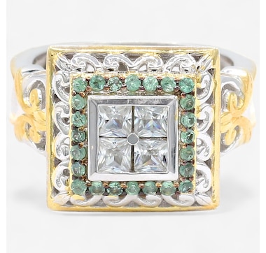 Product 746-652 / Price $179.99 , Gems En Vogue Palladium Silver White Zircon & Alexandrite Ring