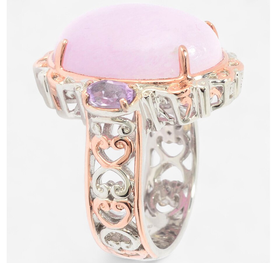 Image 746653_ALTMORE1.jpg, Product 746-653 / Price $199.99, Gems En Vogue Palladium Silver Pink Hemimorphite & Brazillian Amethyst Ring from Gems En Vogue on TSC.ca's Jewellery department