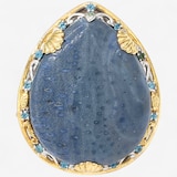 Gems En Vogue Palladium Silver Blue Coral & London Blue Topaz Ring