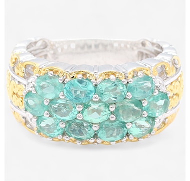 Gems En Vogue Palladium Silver Dauphine Apatite Band Ring