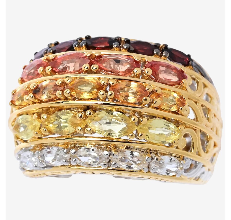 Image 746657.jpg, Product 746-657 / Price $349.99, Gems En Vogue Palladium Silver Sapphire, Garnet & White Zircon Sunset Ombre Ring from Gems En Vogue on TSC.ca's Jewellery department