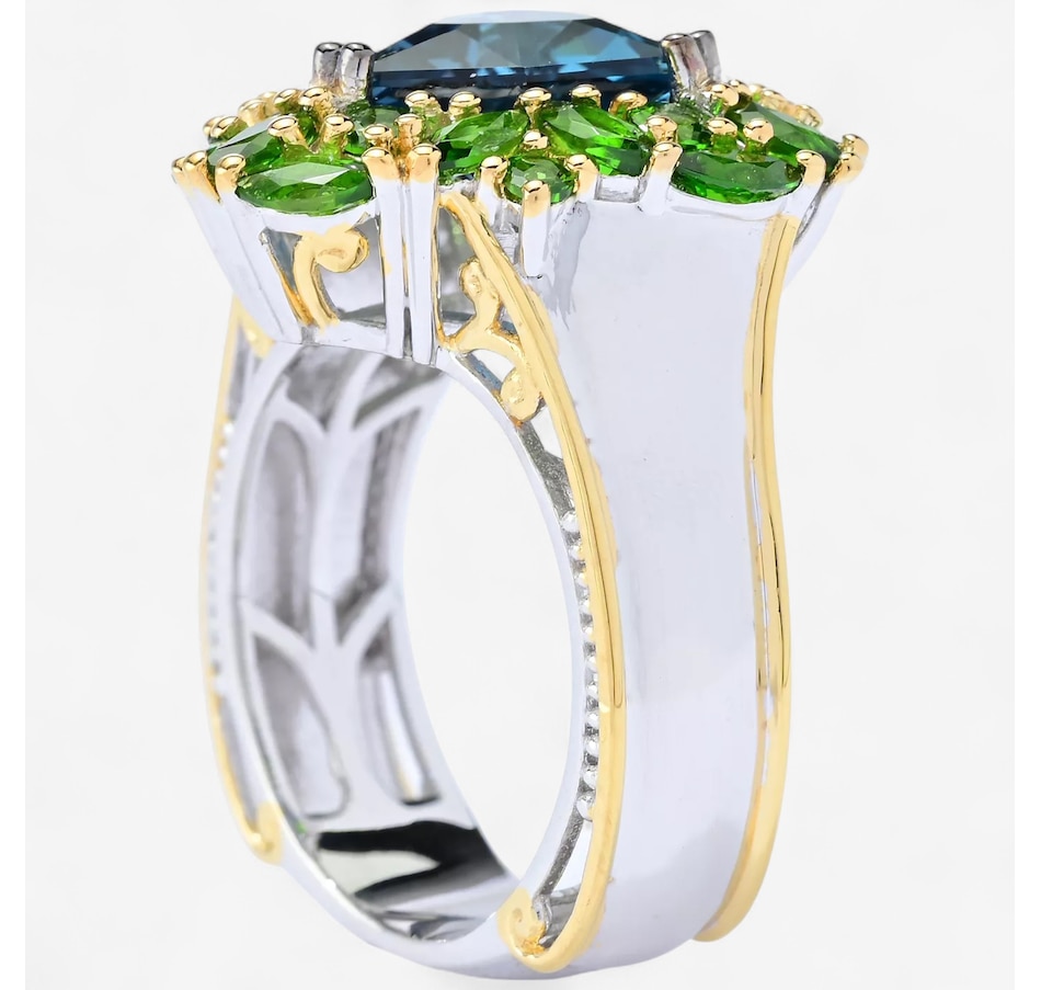 Image 746671_ALTMORE1.jpg, Product 746-671 / Price $349.99, Gems En Vogue Palladium Silver Trillon Cut London Blue Topaz & Chrome Diopside Ring from Gems En Vogue on TSC.ca's Jewellery department