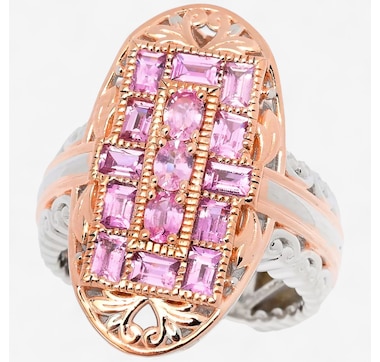 Gems En Vogue Palladium Silver Pink Sapphire Ring