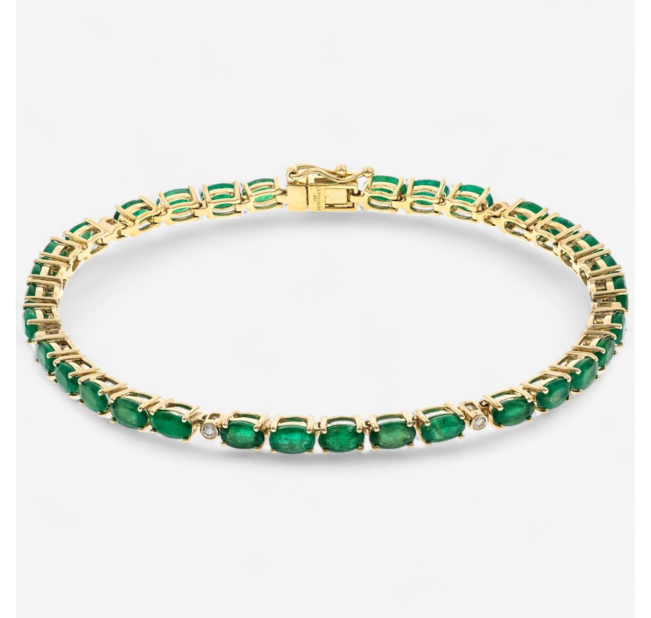 Image 746687.jpg, Product 746-687 / Price $2,799.99, 10K Yellow Gold Emerald & Diamond Bracelet from The Vault on TSC.ca's Jewellery department