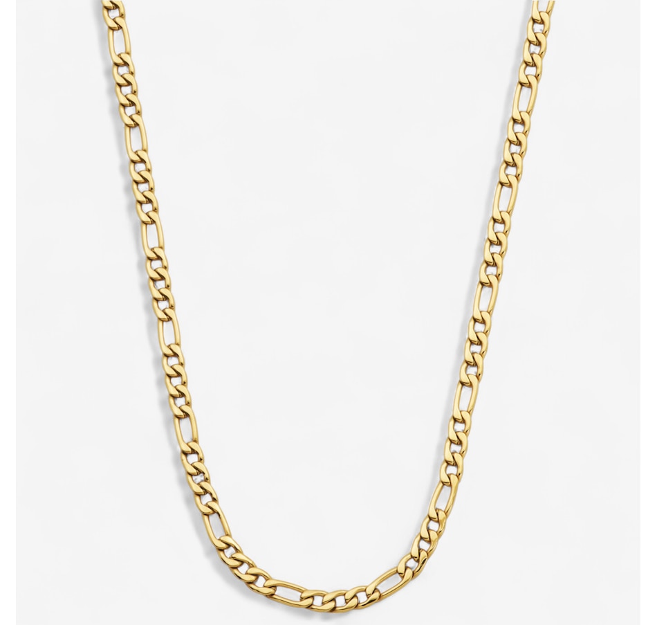 Image 746693_YGP.jpg, Product 746-693 / Price $49.99, Steelx High-Polished 4.5-mm Figaro Chain Necklace 18" from STEELX on TSC.ca's Jewellery department