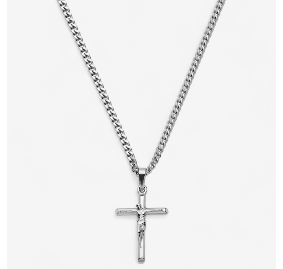 Image 746697_WHT.jpg, Product 746-697 / Price $79.99, Steelx IP Gold Crucifix Cross Pendant Necklace from STEELX on TSC.ca's Jewellery department