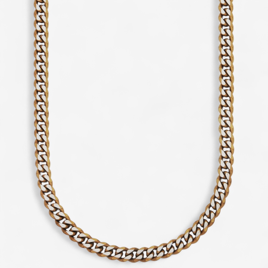 Image 746702.jpg, Product 746-702 / Price $79.99, Steelx Two Tone Matte Finished IP Gold 8mm Curb Chain Necklace 24" from Steelx on TSC.ca's Jewellery department