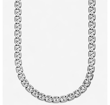 Steelx High Polished 10mm Hexagon Link Chain Necklace 22.25"