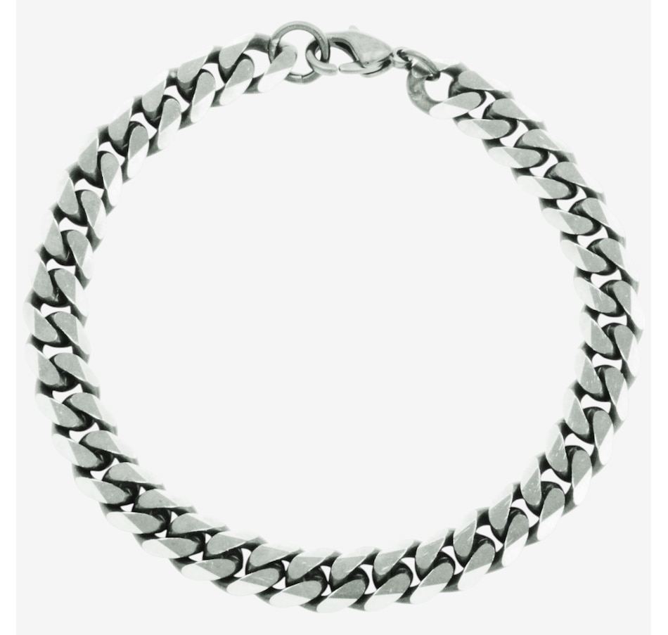 Image 746709.jpg, Product 746-709 / Price $49.99, Steelx Brush Satin Finished 8mm Curb Chain Bracelet 8.5" from STEELX on TSC.ca's Jewellery department