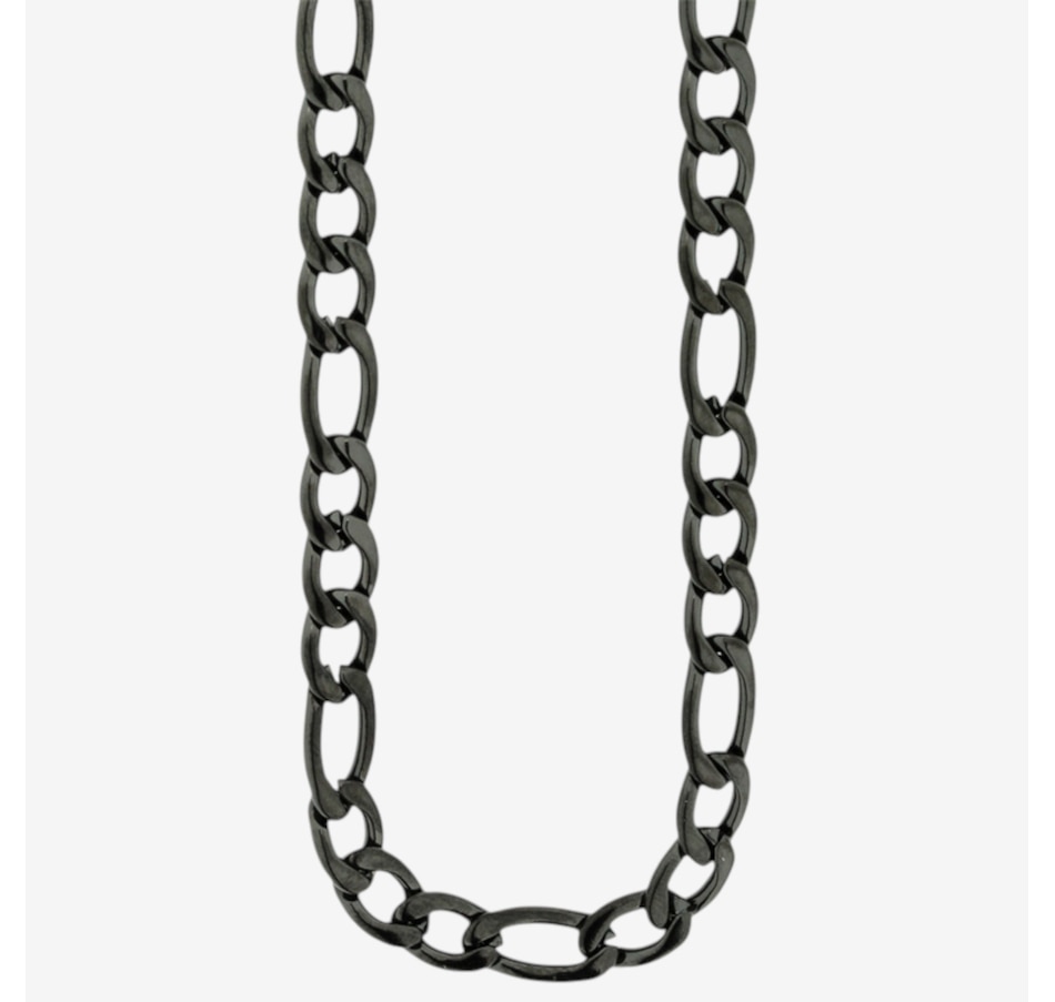 Image 746712.jpg, Product 746-712 / Price $49.99, Steelx IP Black 6mm Figaro Chain 20" from STEELX on TSC.ca's Jewellery department