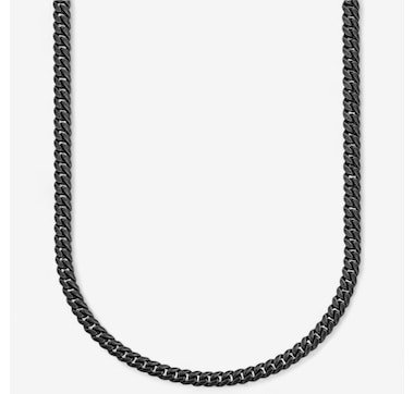 Steelx Antique Black 8mm Curb Chain Necklace 24"