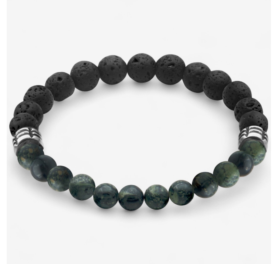 Image 746728.jpg, Product 746-728 / Price $59.99, Steelx 8.5-mm Lava Bead and 8-mm Kambaba Jasper Bead Bracelet 8.75" from STEELX on TSC.ca's Jewellery department