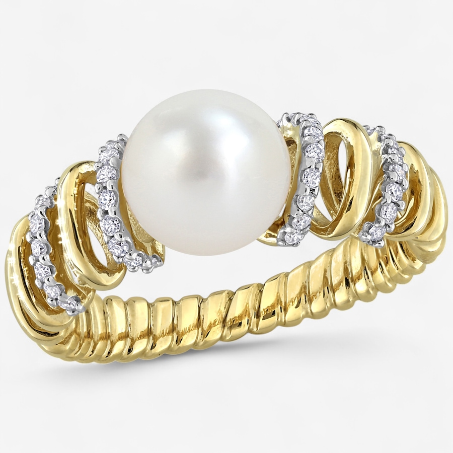 Image 746737.jpg, Product 746-737 / Price $1,399.99, Amour Pearls 10K Yellow Gold Cultured FreshWater Pearl Spiral Ring from Amour Pearls on TSC.ca's Jewellery department