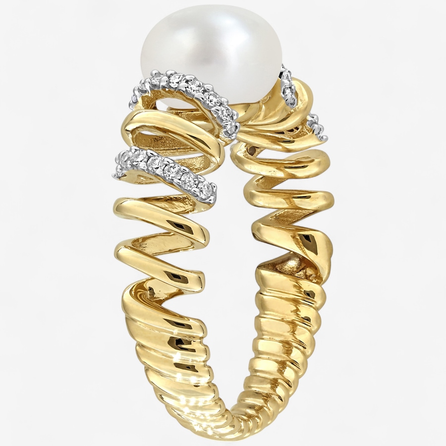 Image 746737_ALTMORE1.jpg, Product 746-737 / Price $1,399.99, Amour Pearls 10K Yellow Gold Cultured FreshWater Pearl Spiral Ring from Amour Pearls on TSC.ca's Jewellery department
