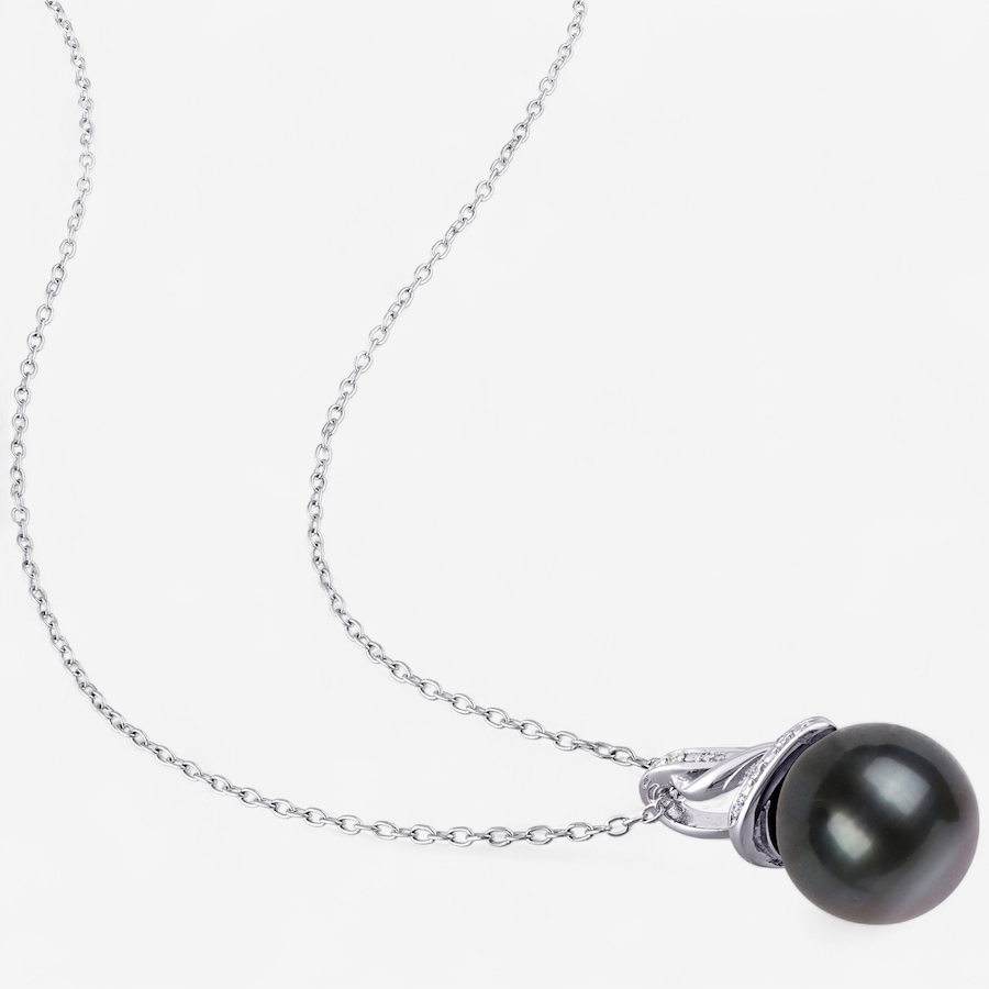 Image 746754_ALTMORE1.jpg, Product 746-754 / Price $169.99, Amour Pearls Sterling Silver Cultured Tahitian Pearl Diamond Twist Pendant from Amour Pearls on TSC.ca's Jewellery department