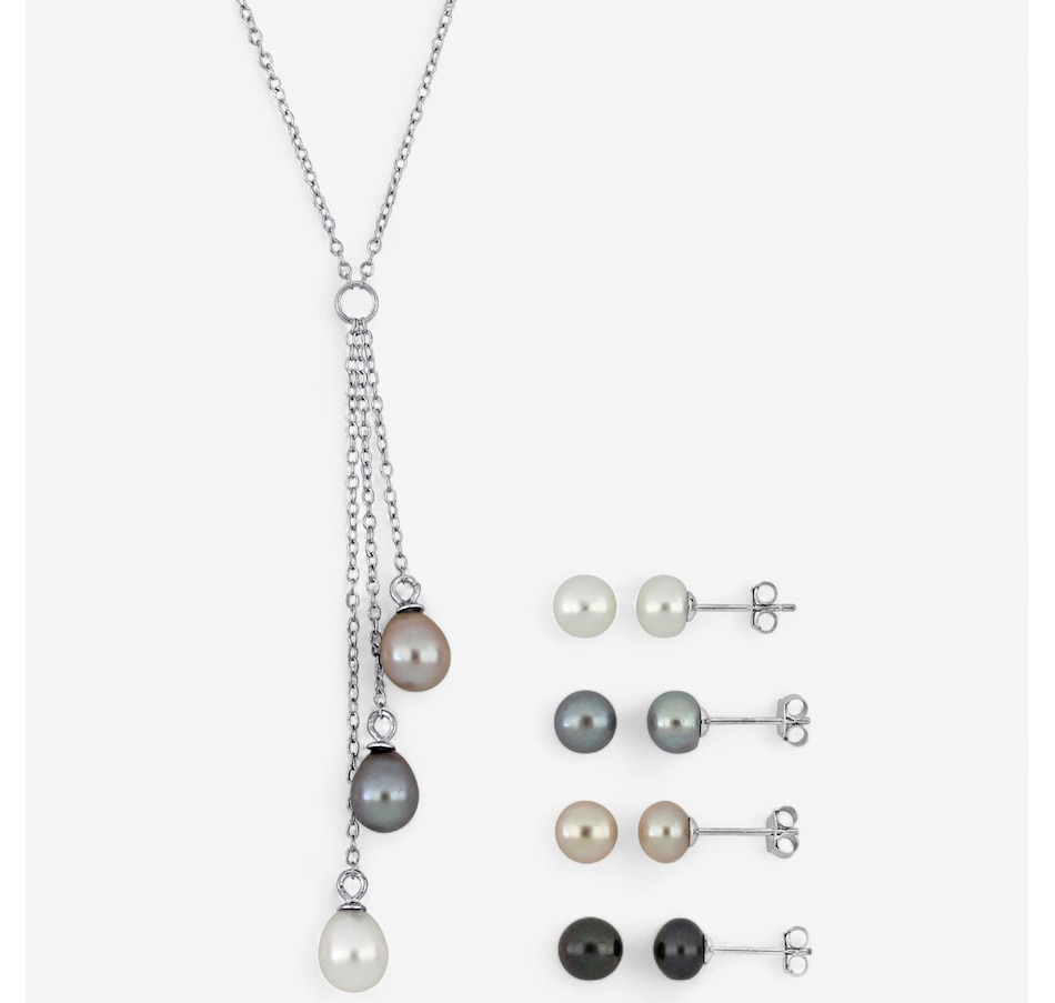 Image 746758.jpg, Product 746-758 / Price $139.99, Amour Pearls Sterling Silver Multi Cultured Freshwater Pearl Lariat Necklace from Amour Pearls on TSC.ca's Jewellery department