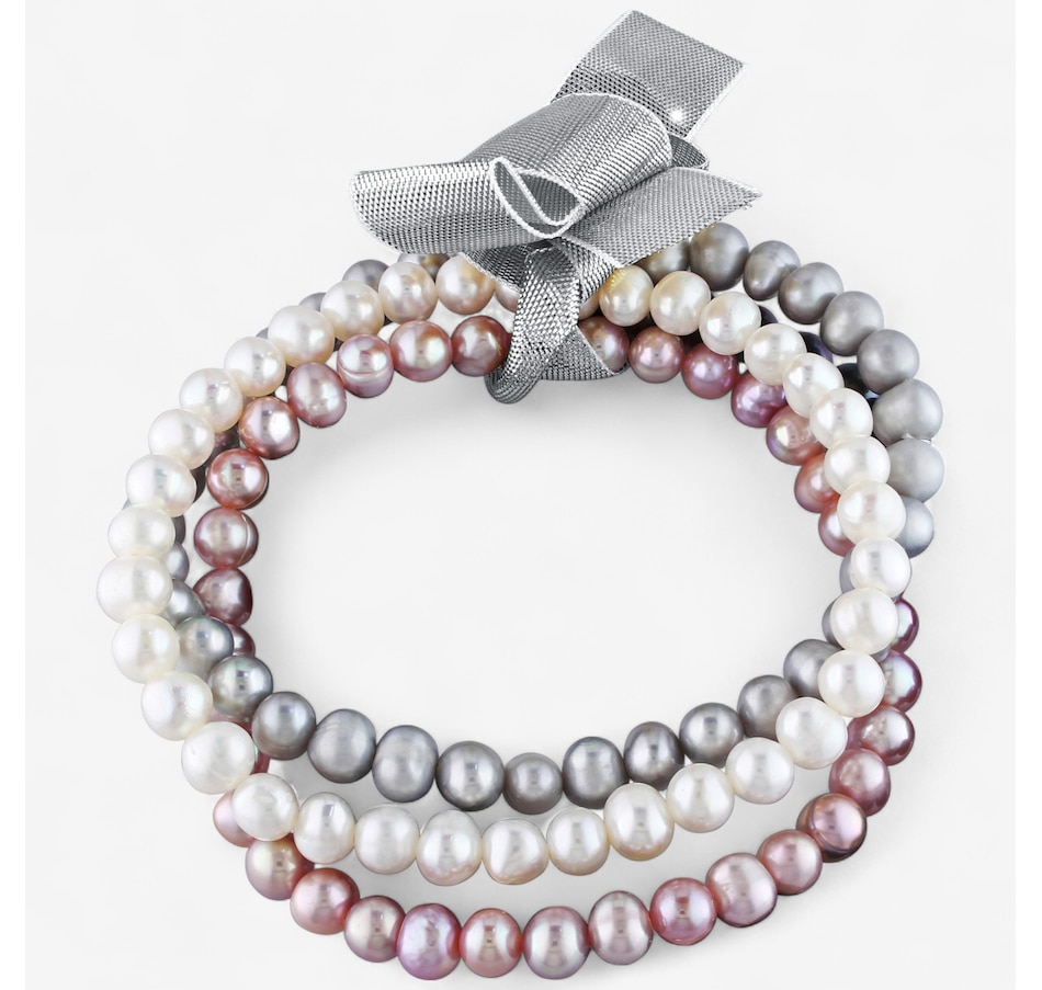 Image 746763.jpg, Product 746-763 / Price $69.99, Amour Pearls Cultured Freshwater Pearls White Pink and Grey Bracelet from Amour Pearls on TSC.ca's Jewellery department