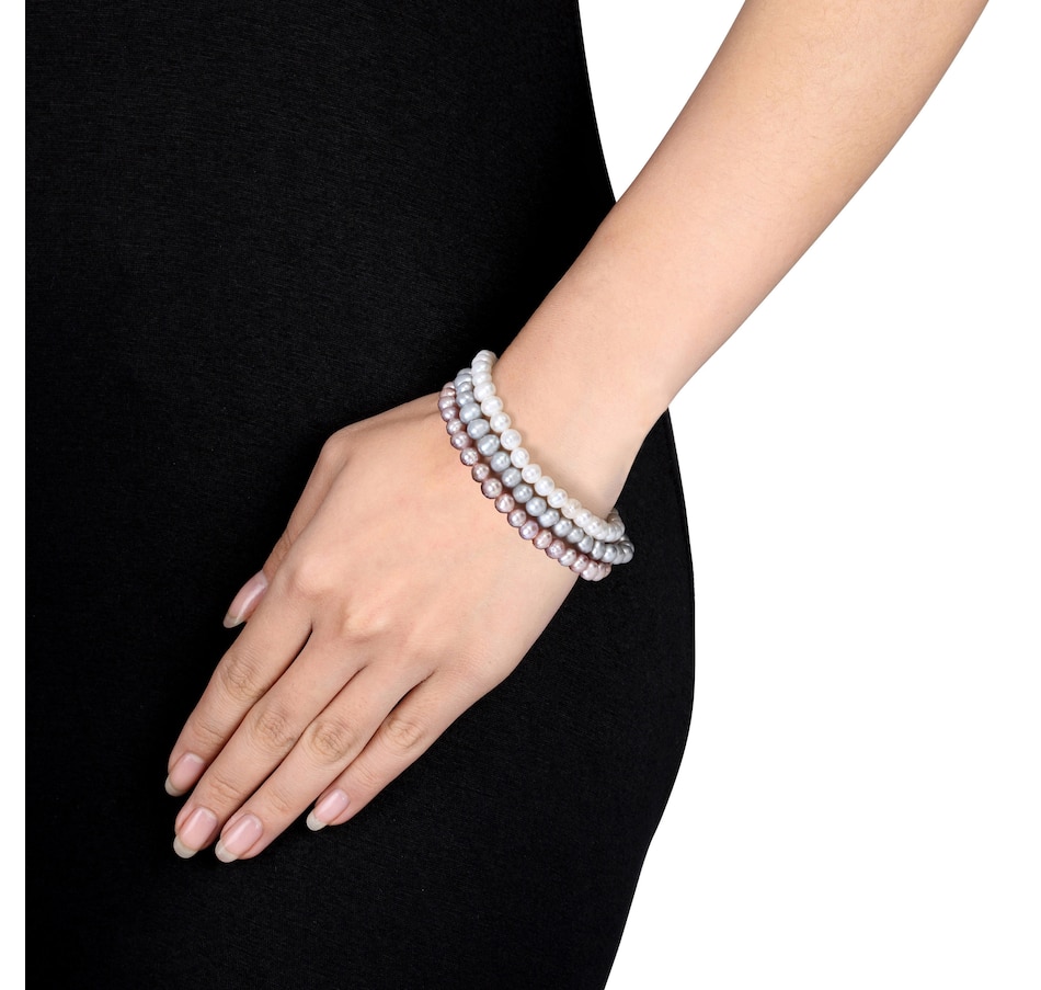 Image 746763_ALTMORE4.jpg, Product 746-763 / Price $69.99, Amour Pearls Cultured Freshwater Pearls White Pink and Grey Bracelet from Amour Pearls on TSC.ca's Jewellery department