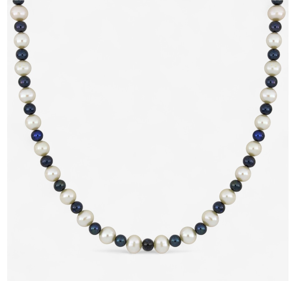 Image 746767.jpg, Product 746-767 / Price $119.99, Amour Pearls Sterling Silver Cultured Black White FreshWater Pearl Necklace from Amour Pearls on TSC.ca's Jewellery department